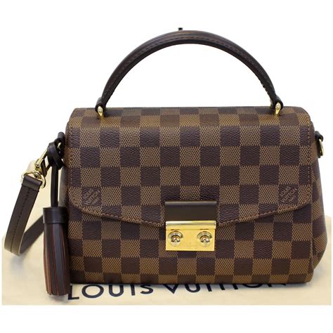 louis vuitton damier ebene croisette crossbody|Louis Vuitton checkered tote bag.